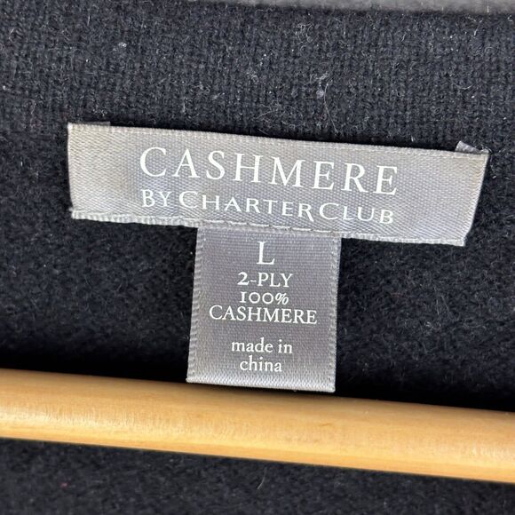 Cashmere by Charter Club Cardigan Sweater Womens L Colorblock 2 Ply HOLES STAINS - Picture 11 of 14